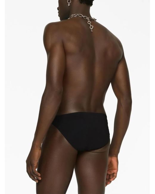 Dolce & Gabbana Badehose Mit Logo-Schild in Black für Herren