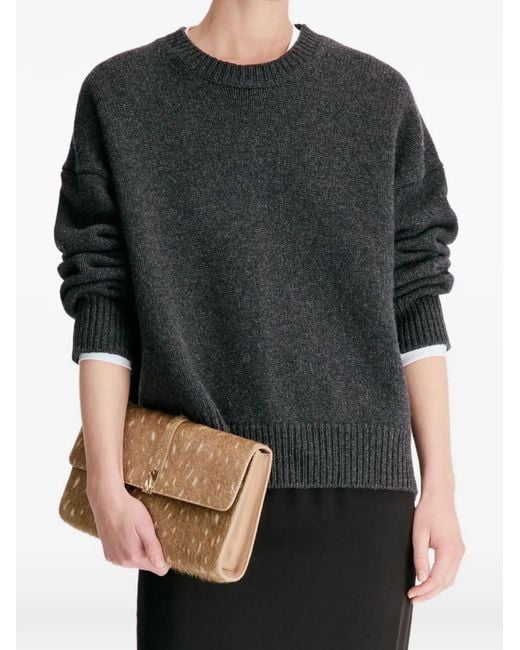 Loulou de Saison Black Pia Lds Cashmere Drop-Shoulder Jumper