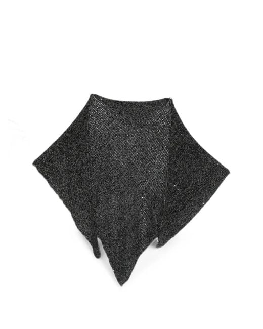 Faliero Sarti Black Risia Sequin-Embellished Triangular Scarf