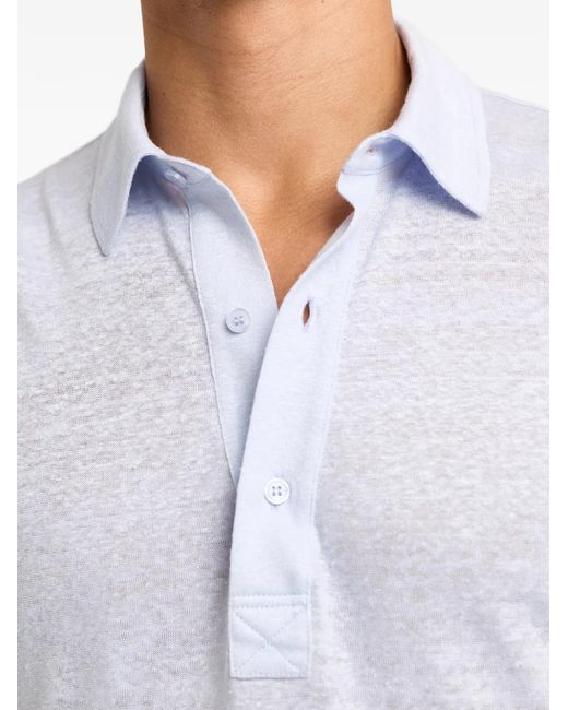 Orlebar Brown Blue Sebastian Linen Polo Shirt for men