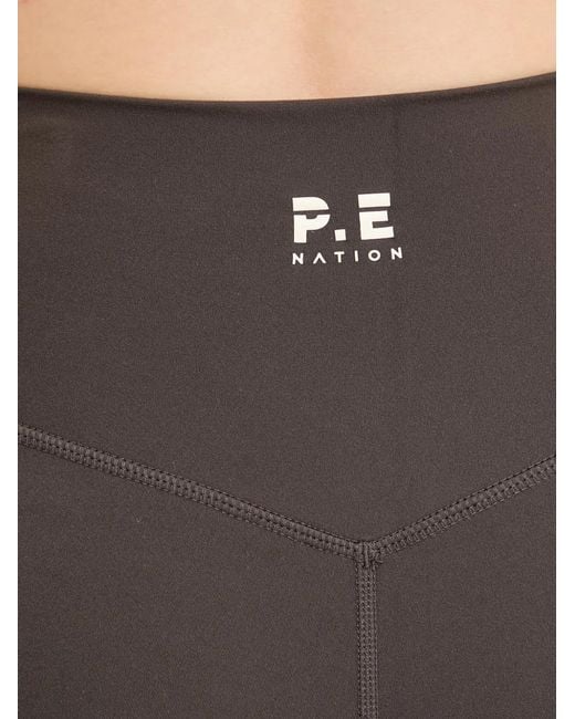 P.E Nation Brown Piped-Trim Performance Trousers