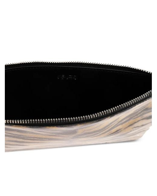 KENZO Metallic Tiger Stripe Zip Clutch Bag for men
