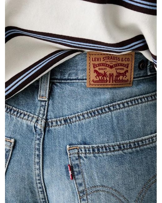 Levi's Blue Cinch Faded-Effect Denim Shorts