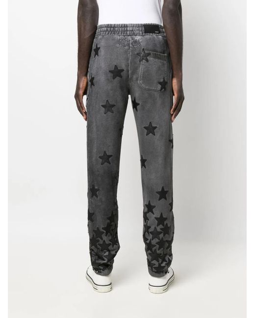 Amiri Gray Star Pattern Gradient Track Trousers for men