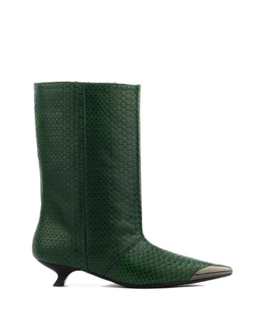 ROTUE Green Bottines Sugar Sweet En Peau De Python