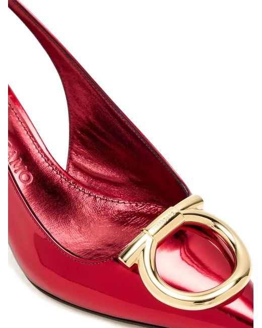Ferragamo Red Sara Slingback Pumps