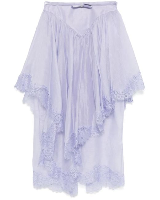 Zimmermann Purple Crush Lace Midi Skirt
