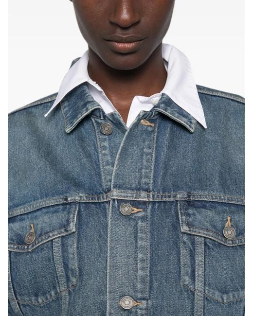 Saint Laurent Blue Button-Up Denim Jacket