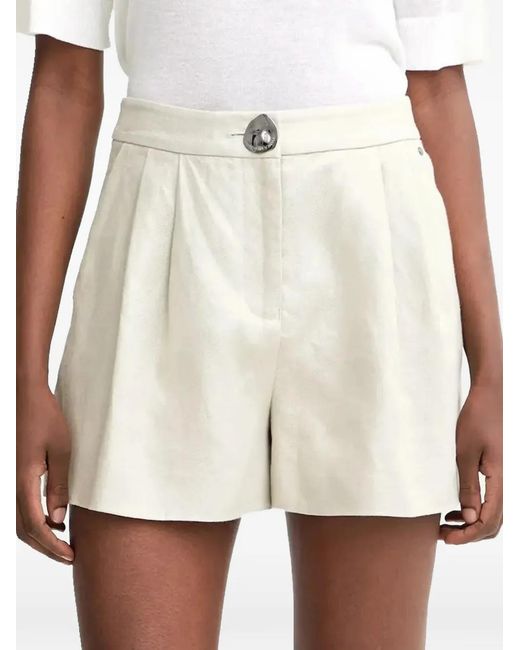 ARMANI EXCHANGE White Pleat-Detail Shorts
