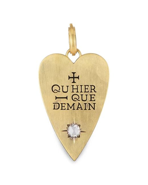 Sylva & Cie Metallic Diamond Rose-Cut Heart Pendant Necklace