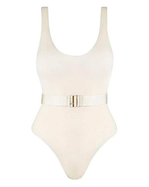 SOFIA ERHAN White Badeanzug Mit Gürtel