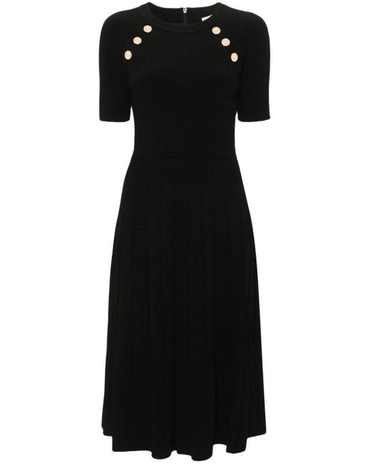 MICHAEL Michael Kors Geribbelde Midi-jurk in het Black