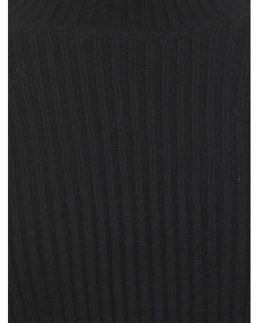 Antonelli Black Roll Neck Ribbed Sweater