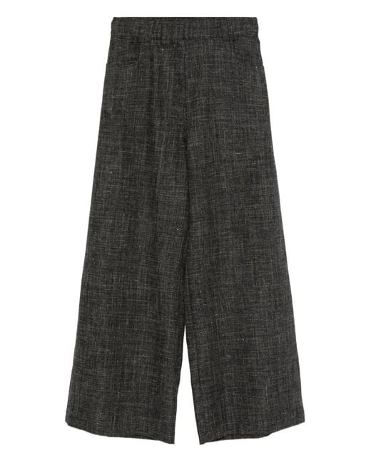 Alysi Gray Elasticated-Waistband Trousers
