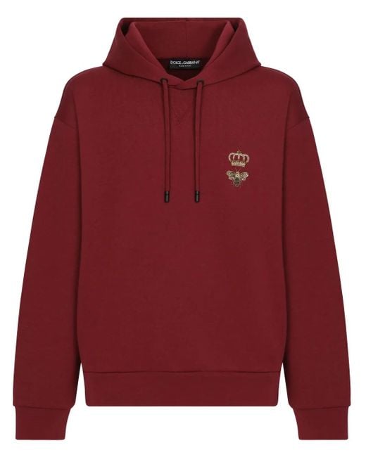 Dolce & Gabbana Motif-Embroidered Pullover Hoodie for men