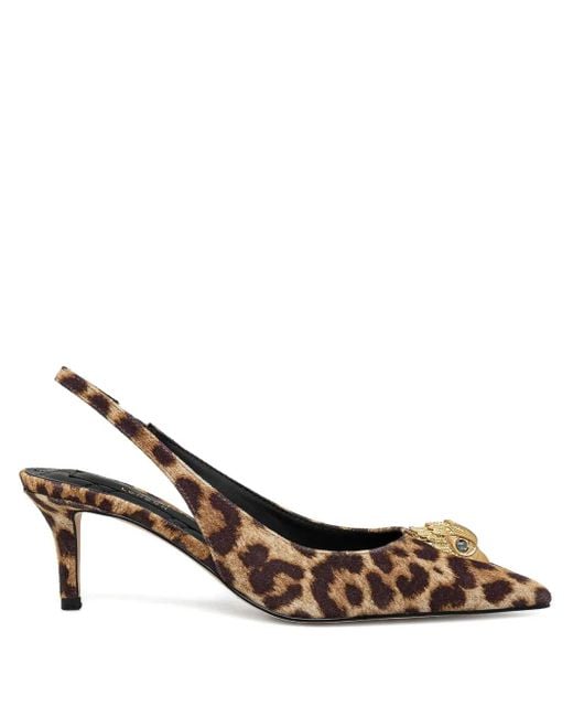 Kurt Geiger Brown Belgravia Leopard-Print Slingback Pumps