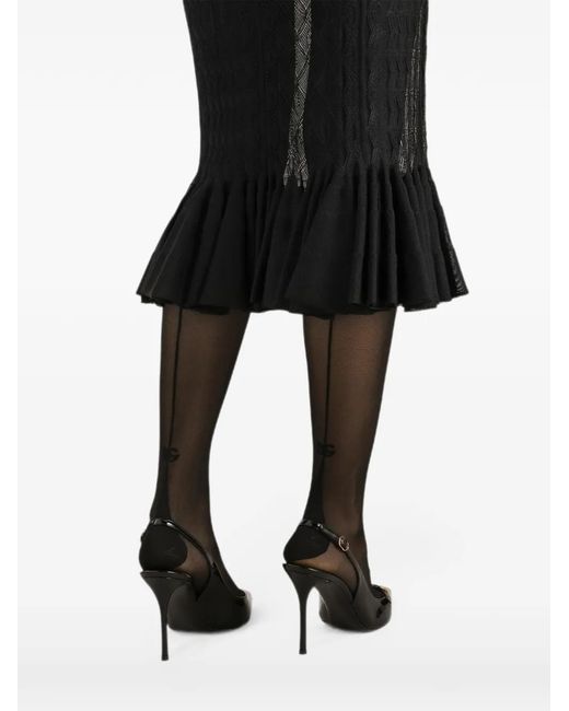Dolce & Gabbana Black Lace-Stitch Knit Skirt