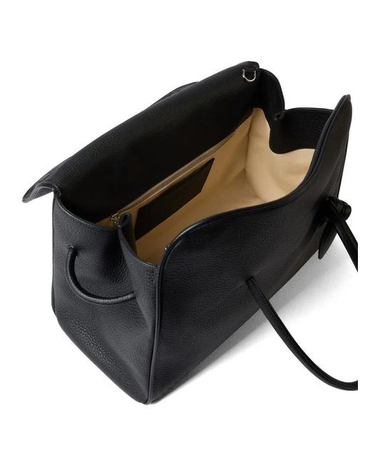 Jacquemus Black Turismo Knotted Flap Leather Tote Bag