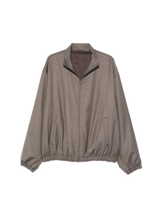 Ssstein Brown Veste En Laine À Fermeture Zippée for men