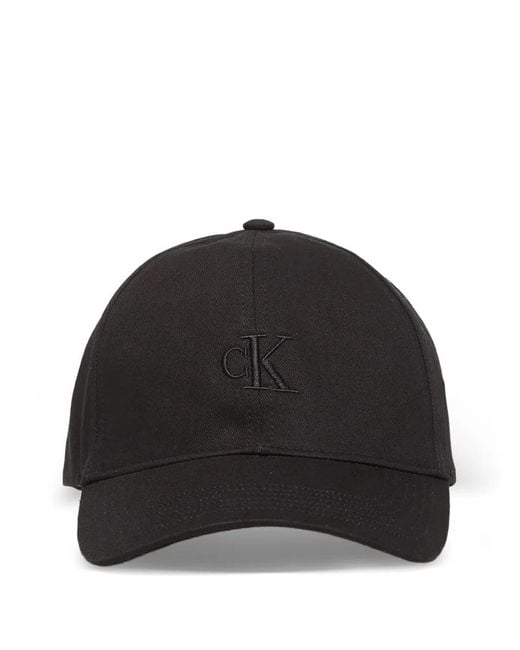Calvin Klein Black Logo-Embroidered Baseball Cap for men