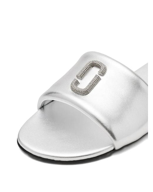 Marc Jacobs White Metallic-Leather Sandals