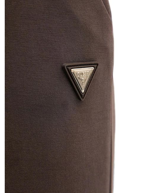 Guess Brown Olympe Logo-Plaque Flared Trousers