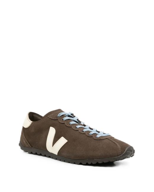 Veja White Cateyes Logo-Patch Suede Sneakers