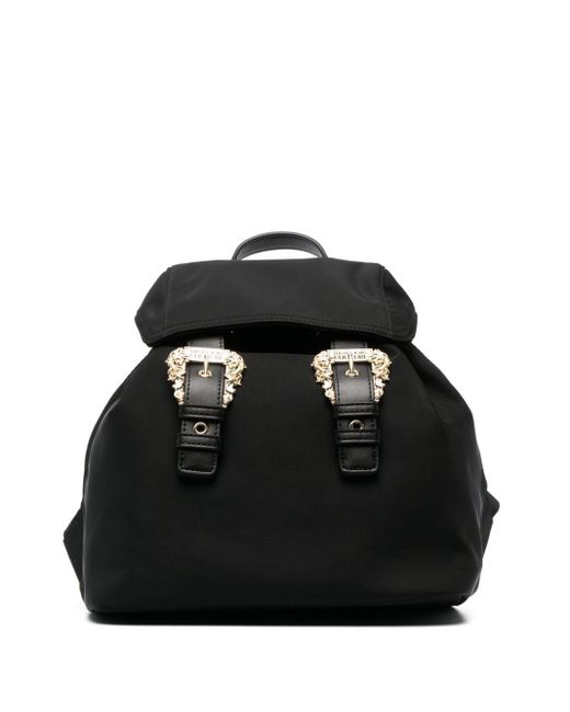 Versace Black Double-buckle Backpack