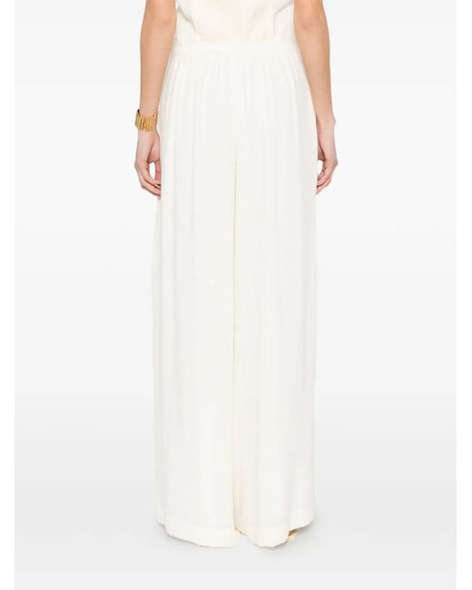 ELEH White Button Pleated Tailored Trousers
