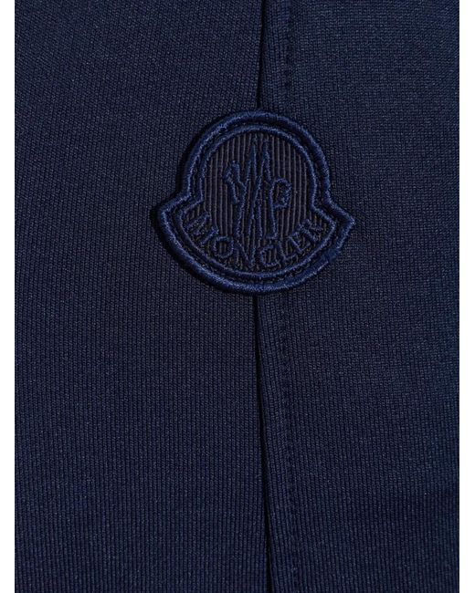 Moncler Blue Logo-Patch Zip-Up Hoodie
