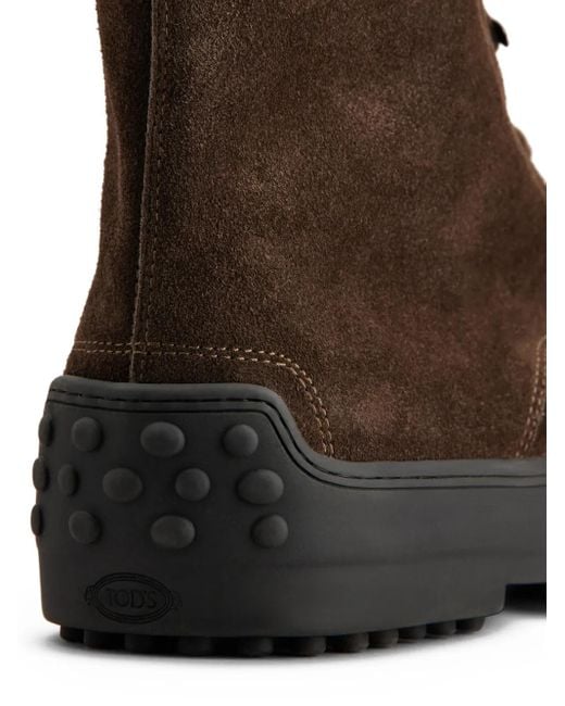 Botas militares de ante Tod's de hombre de color Brown