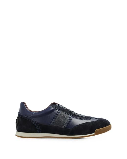 Etro Blue Baskets En Cuir À Empiècements for men