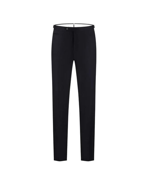 PT Torino Blue Straight-Leg Tailored Trousers for men