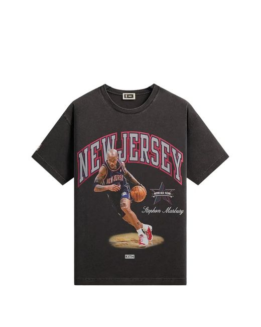 Kith Black X Nba All-Star New Jersey Nets Stephon Marbury T-Shirt for men