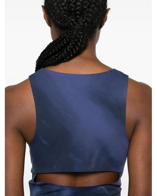 On Shoes Blue Scoop-Neck Tank Top