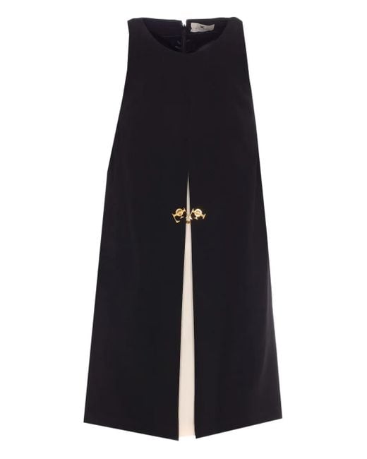 Elisabetta Franchi Blue Cutout-Detail Sleeveless Dress