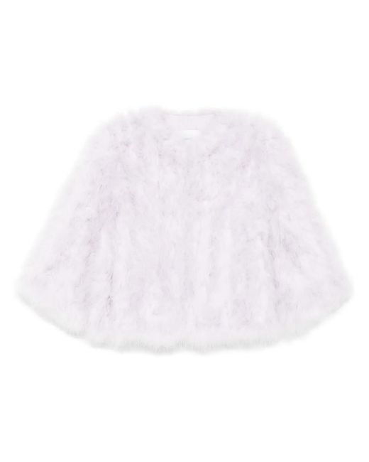 Yves Salomon White Feather Silk Jacket
