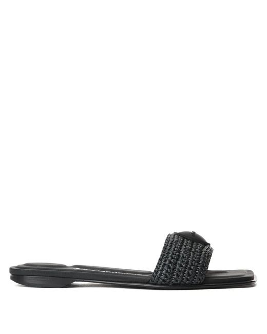 Alexander Wang Black Interwoven-Design Slides