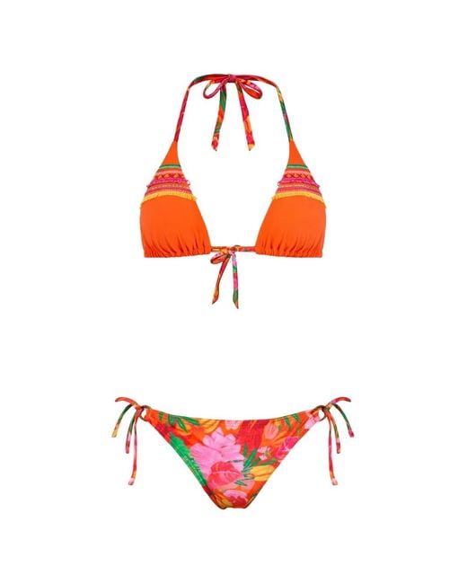 Banana Moon Red Floral-Print Bikini (Set Of Two)