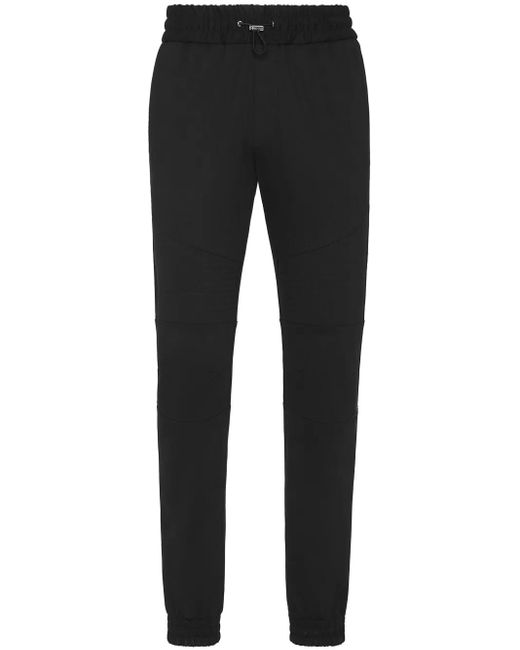 Philipp Plein Black Toggle-Fastening Track Pants for men