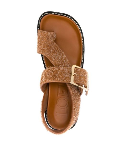 Loewe Brown 70mm Ease Brushed-suede Sandals
