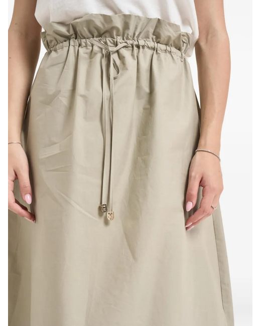 Liu Jo Natural Drawstring Paperbag-Waist Skirt