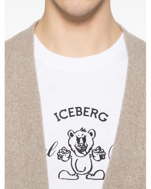 Iceberg White Graphic T-Shirt for men
