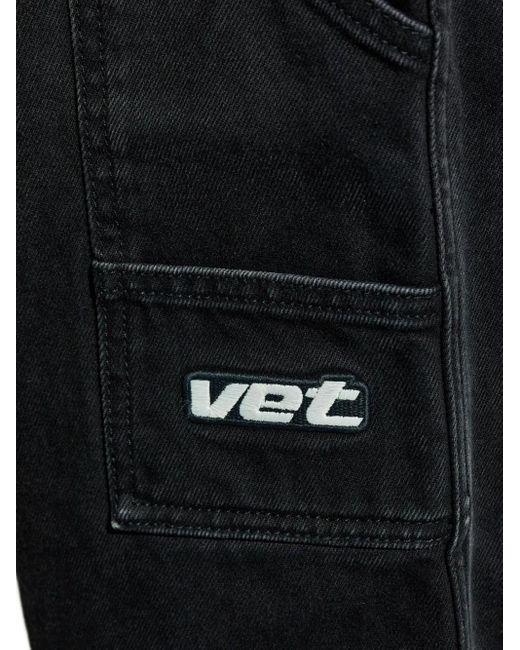 Vetements Black Logo-Patch Cargo Jeans for men