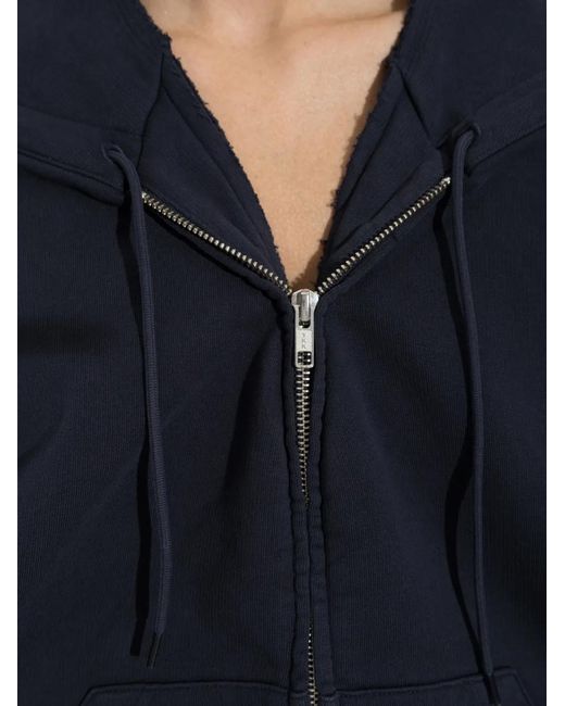MM6 by Maison Margiela Blue Drawstring Zip-Up Hoodie