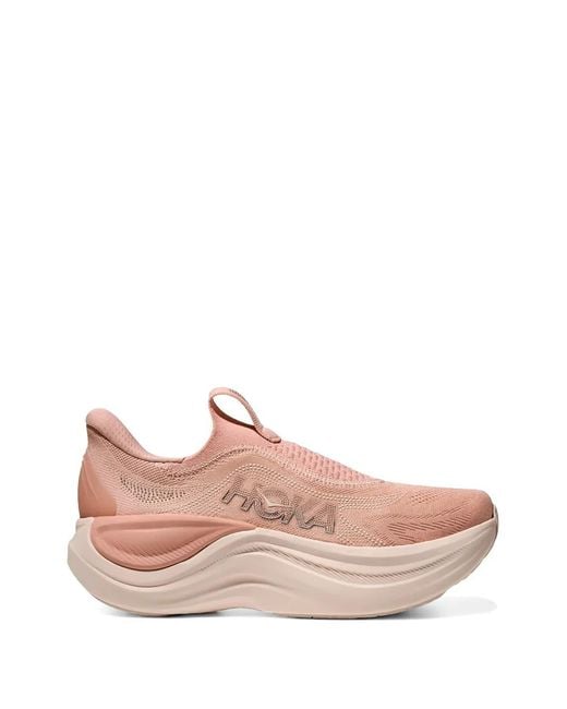 Hoka One One Pink Skyward Logo-Detail Sneakers
