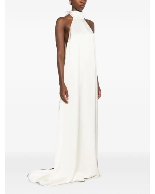 The Archivia White Riviera Feather-Trim Maxi Dress