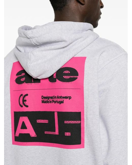 Arte' White Graphic-Print Hoodie for men
