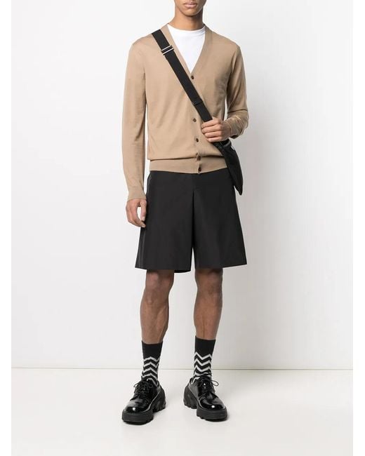 Prada Natural Buttoned Wool Cardigan for men