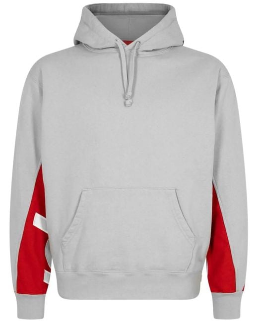 Supreme Gray Cropped Panels Hoodie